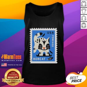 Official USA Bobcat Stamp Tank Top featuring a bold design, perfect for casual wear and outdoor adventures.