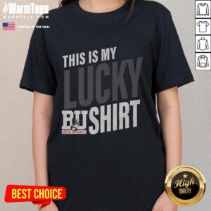 Premium Boston Terriers 'This Is My Lucky Ladies' tee featuring cute dog graphics on a stylish shirt.