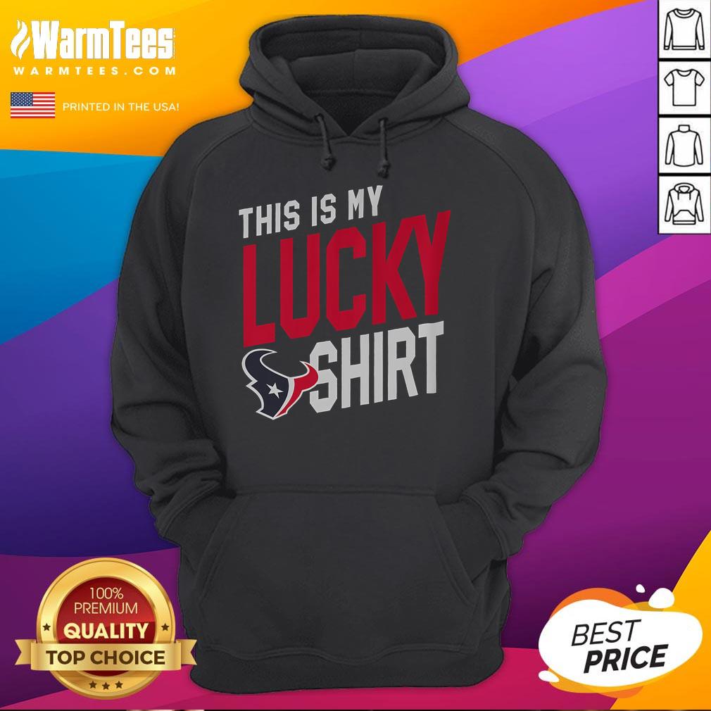 Alt Text: Premium Houston Texans This Is My Lucky Hoodie in vibrant colors, perfect for game day and fan celebrations.
