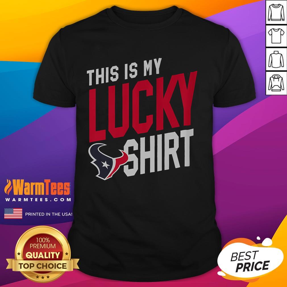Premium Houston Texans This Is My Lucky T-Shirt featuring team colors and logo, perfect for game day and fan gatherings.