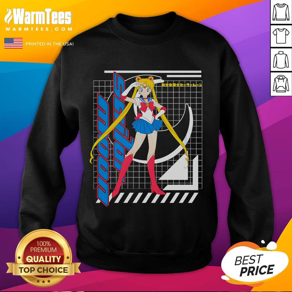 Pretty Sailor Moon Usagi Tsukino anime girl in a retro sweatshirt, perfect for fans of classic anime fashion.