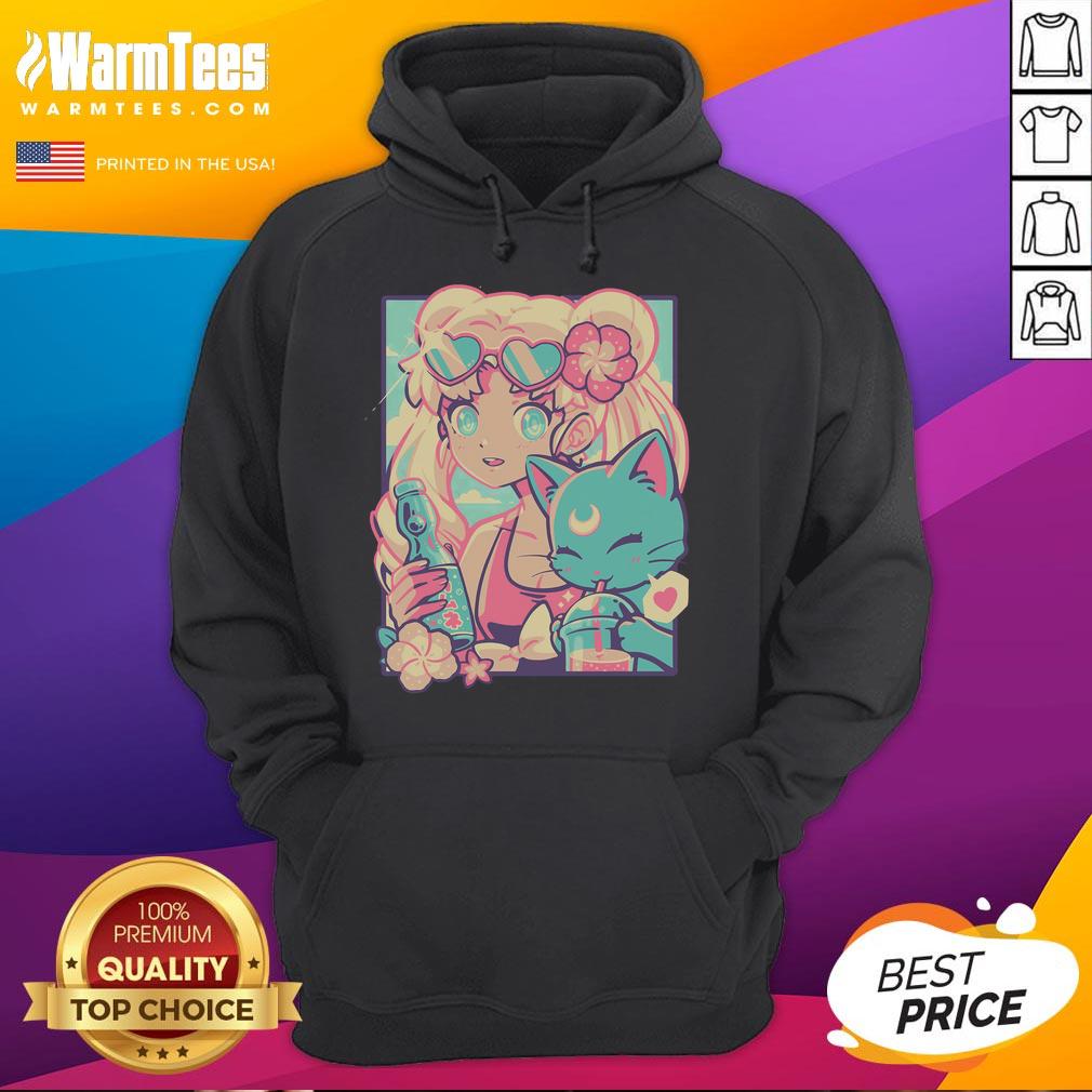 Alt Text: Pretty Usagi Tsukino Sailor Moon Magic Summer Hoodie featuring vibrant colors and iconic character design.
