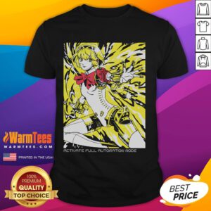 Awesome Aigis Persona 3 Activate Full Automation Mode T-Shirt featuring vibrant artwork of Aigis in action.