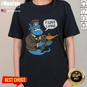 Awesome Anchor Genie I Love Lamp Ladies Tee featuring a fun lamp graphic, perfect for casual wear and lamp enthusiasts.