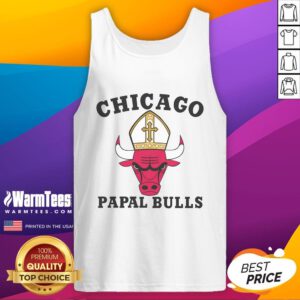 Alt Text: Stylish Awesome Chicago Papal Bulls Tank Top featuring bold graphics, perfect for summer sports and casual wear.