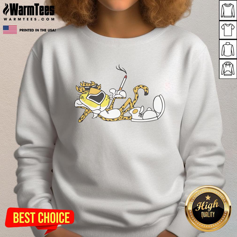 Awesome Cool Cheetah Cig Sweatshirt featuring a stylish cheetah print design, perfect for casual wear and fashion lovers.