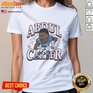 Awesome Giants Abdul Carter Signature Ladies Tee featuring bold graphics and a stylish fit for fans and fashion lovers.