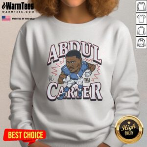 Awesome Giants Abdul Carter Signature Sweatshirt featuring bold designs and high-quality fabric for fans.