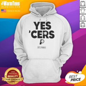 Awesome Indiana Pacers Yes Cers hoodie for the 2024-25 NBA Playoffs, featuring vibrant team colors and logo.