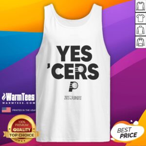 Awesome Indiana Pacers Yes Cers 2024-25 NBA Playoffs tank top design featuring team colors and logo.