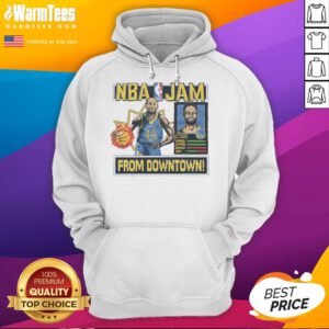 Awesome NBA Jam Warriors Stephen Curry Hoodie featuring bold graphics and vibrant colors, perfect for fans and collectors.