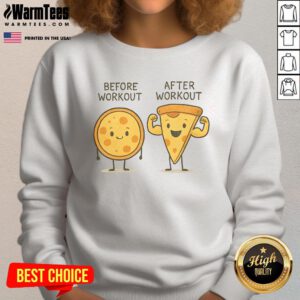 Awesome pizza sweatshirt perfect for post-workout relaxation, featuring a cute design for fitness enthusiasts.