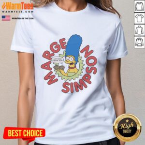 Awesome Marge Simpson tee featuring 'I Just Think They're Neat' design, perfect for fans of The Simpsons.
