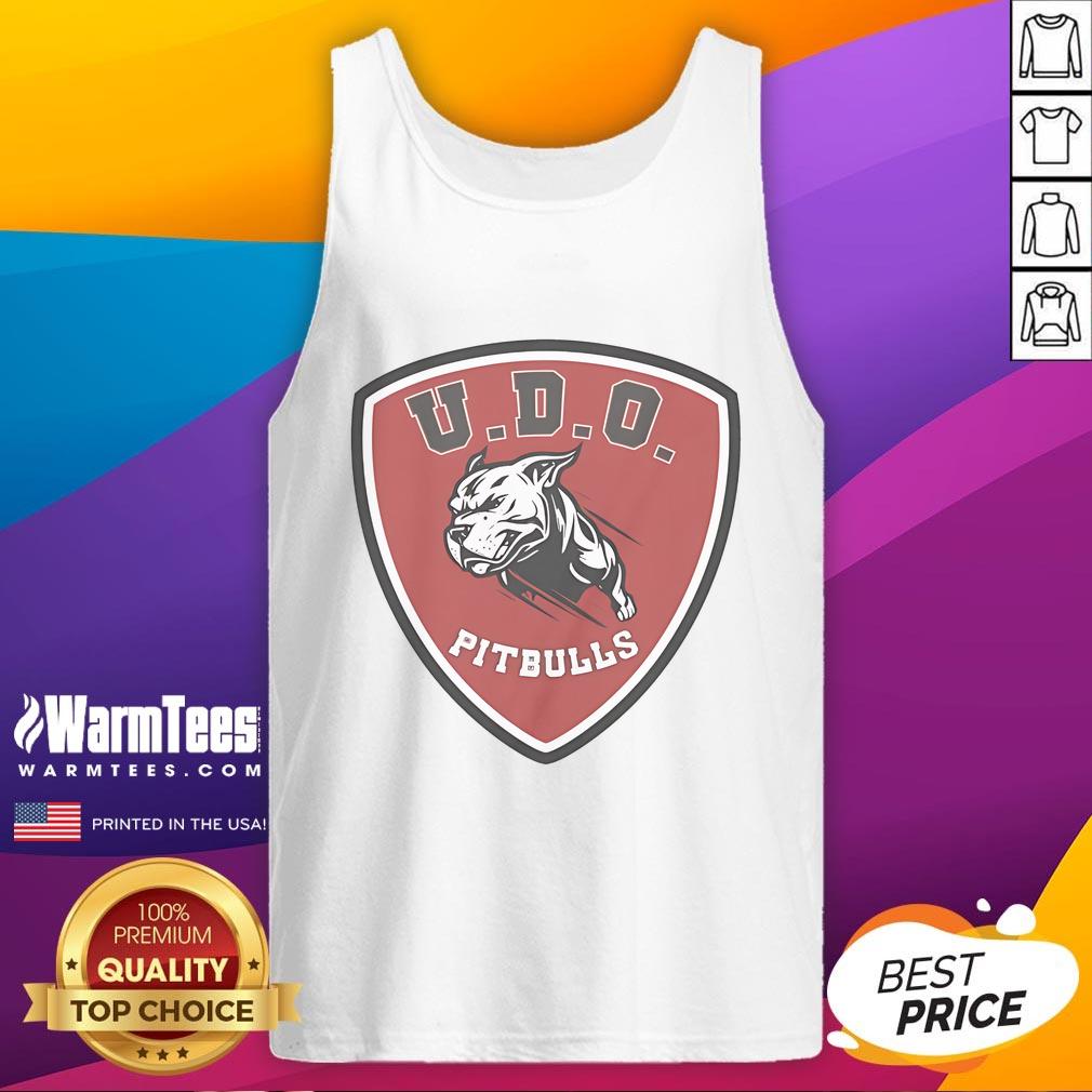 Alt Text: Stylish Awesome UDO Pitbulls tank top featuring a bold graphic design, perfect for dog lovers and casual wear.