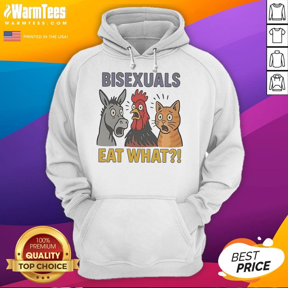Cute donkey, rooster, and cat bisexually eat together in a cozy setting, showcasing the Cute Donkey Rooster And Cat Bisexuals Eat hoodie.