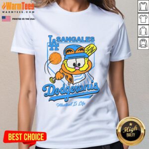 Cute Garfield Sangales Dodgeronis Meatball Is Life ladies tee with vibrant design and playful graphics.