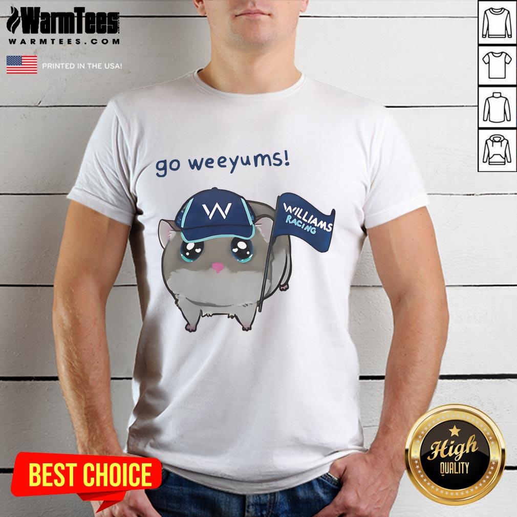 Alt Text: Cute Go Weeyums Williams Racing T-Shirt featuring vibrant colors and a stylish design for racing fans.