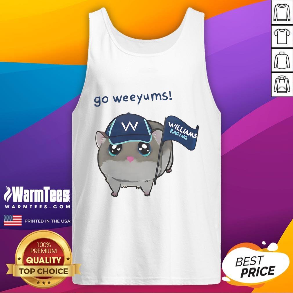 Cute Go Weeyums Williams Racing tank top featuring vibrant colors and a stylish design for racing fans.