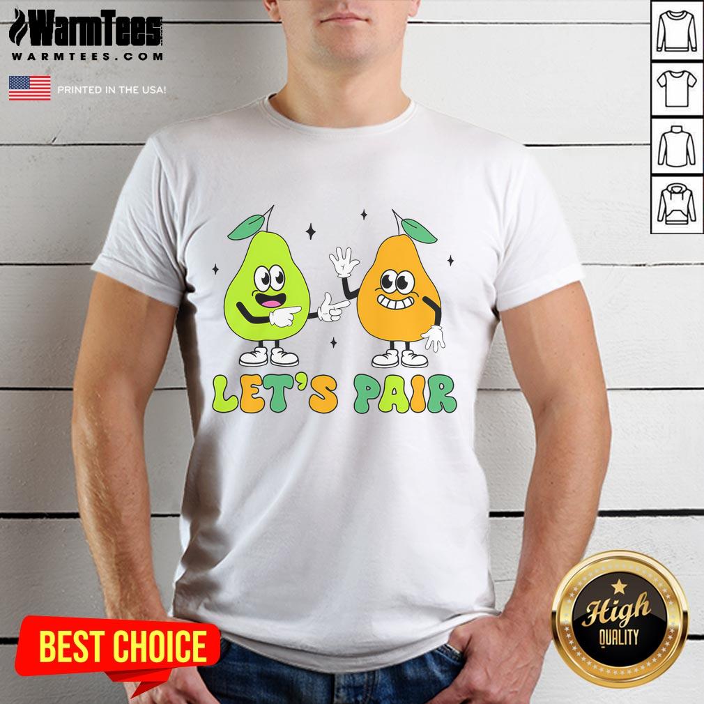 Funny Behavior Analyst Therapist 'Let's Pair Pear' T-Shirt featuring a playful design perfect for therapists and humor lovers.