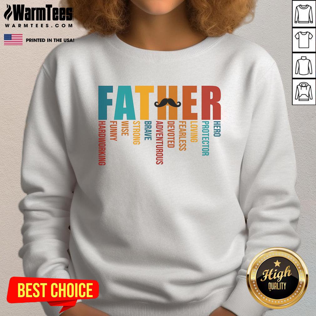 Funny Dad definition sweatshirt with mustache design, perfect for Father's Day gifts and celebrating dad's humor.