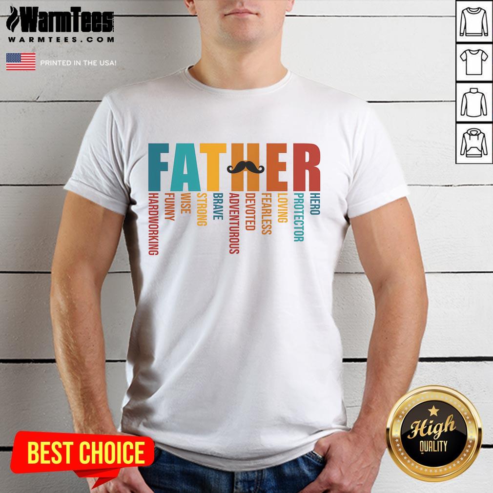 Funny Dad Definition Fathers Day Mustache T-Shirt featuring a humorous graphic about dads and mustaches, perfect for gifting.