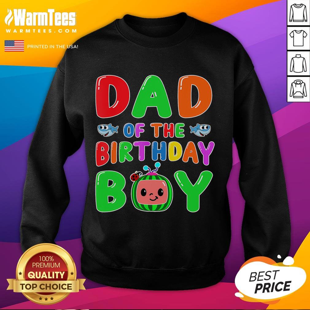 Funny dad wearing a matching sweatshirt with the birthday boy, celebrating in style as part of the Melon Family collection.