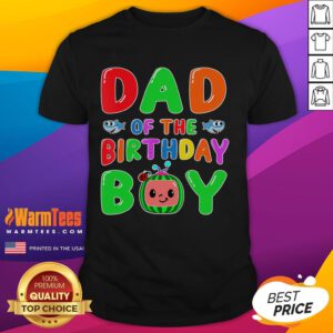 Funny Dad of the Birthday Boy Melon Family matching T-shirt, featuring playful design for family celebrations.