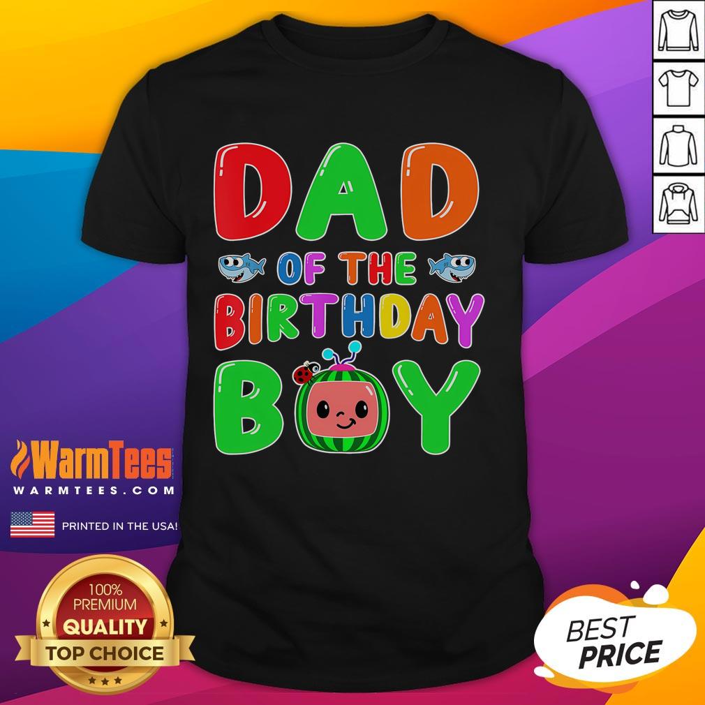 Funny Dad of the Birthday Boy Melon Family matching T-shirt, featuring playful design for family celebrations.