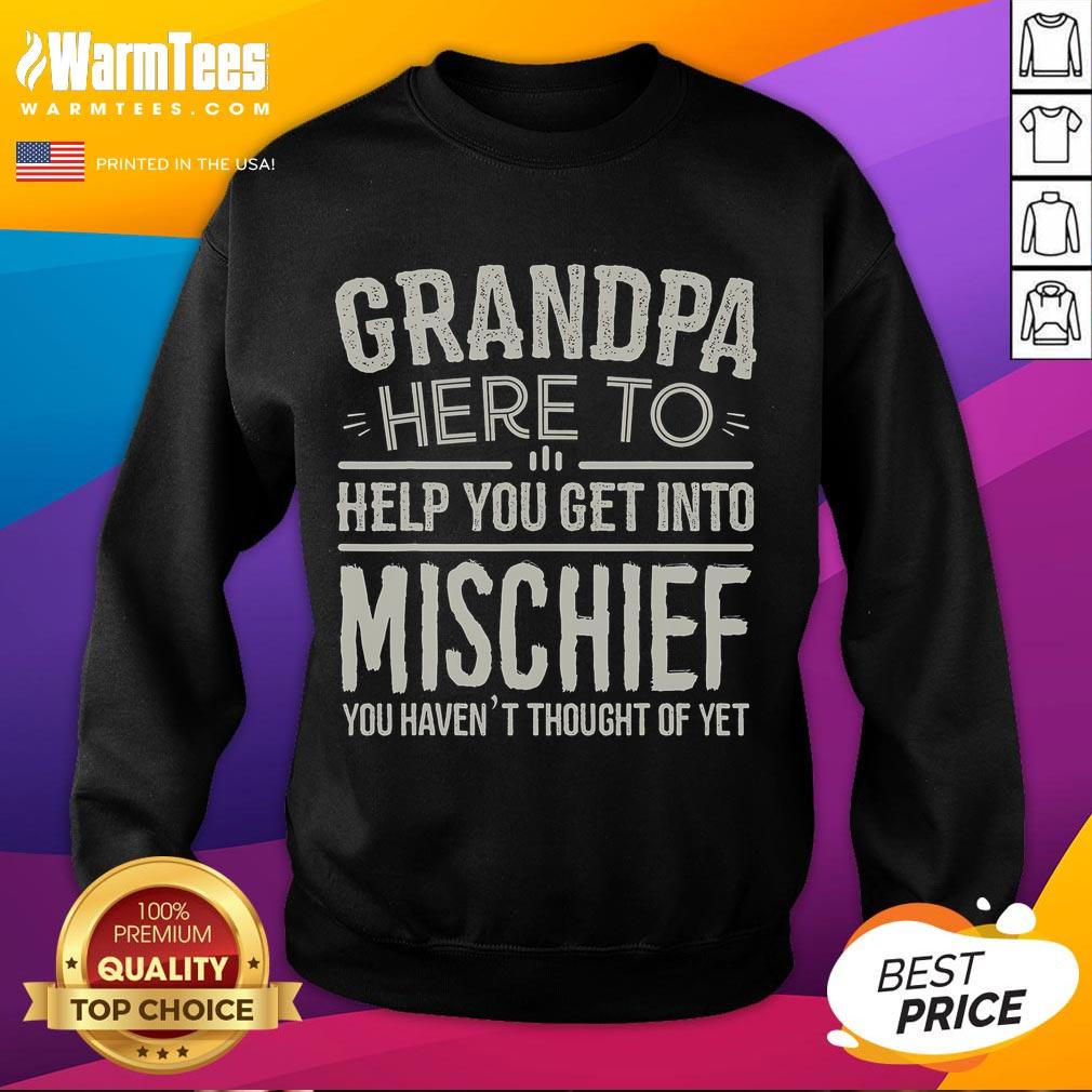 Funny grandpa in a playful sweatshirt, ready to inspire mischief and laughter with his grandkids. Perfect for family fun!