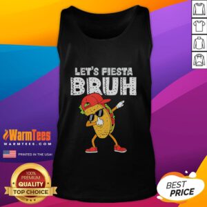 Funny taco dabbing in a colorful tank top for Cinco de Mayo fiesta celebration, perfect for party vibes and humor.