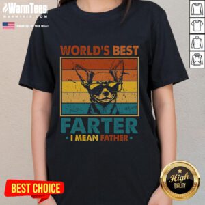 Funny World's Best Farter I Mean Father tee shirt for dads, featuring a playful dog design, perfect for Father's Day gifts.