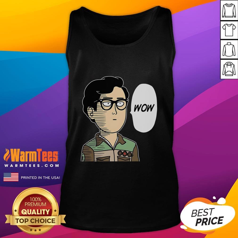 Funny Wow Saitama Ok meme tank top featuring a humorous graphic design, perfect for anime fans and casual wear.