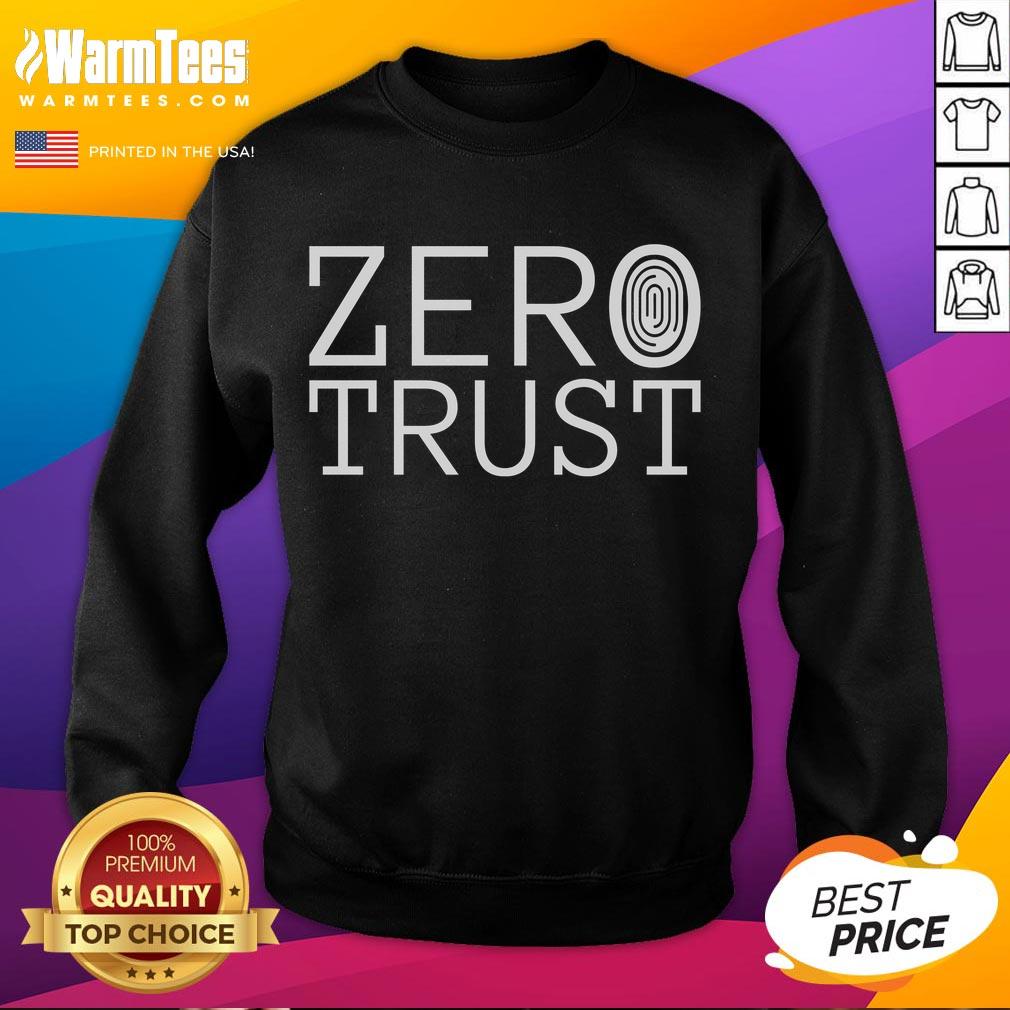 Funny Zero Trust Cyber Security sweatshirt for programmers and developers featuring a humorous design and tech-inspired graphics.