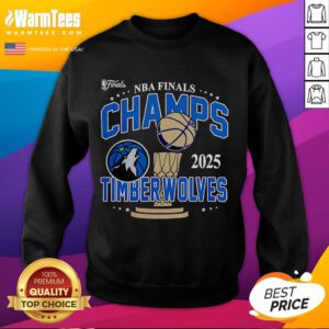 Good 2025 NBA Finals Minnesota Timberwolves Championship sweatshirt featuring team logo and vibrant colors.