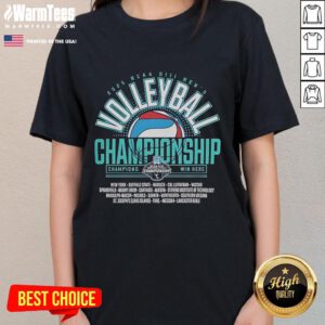 Good 2025 NCAA D3 Men's Volleyball Championship ladies tee featuring team colors and logo, perfect for fans and supporters.