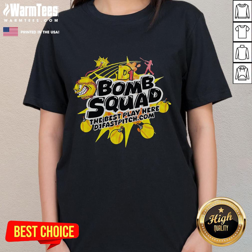 Good Bomb Squad The Best Play Here Ladies Tee in vibrant colors, perfect for casual wear and showcasing team spirit.