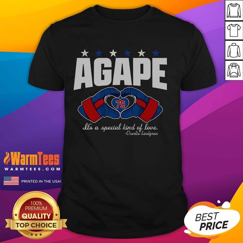 Good Charlie Lindgren Agape Love T-Shirt featuring a stylish design and vibrant colors, perfect for fans and casual wear.