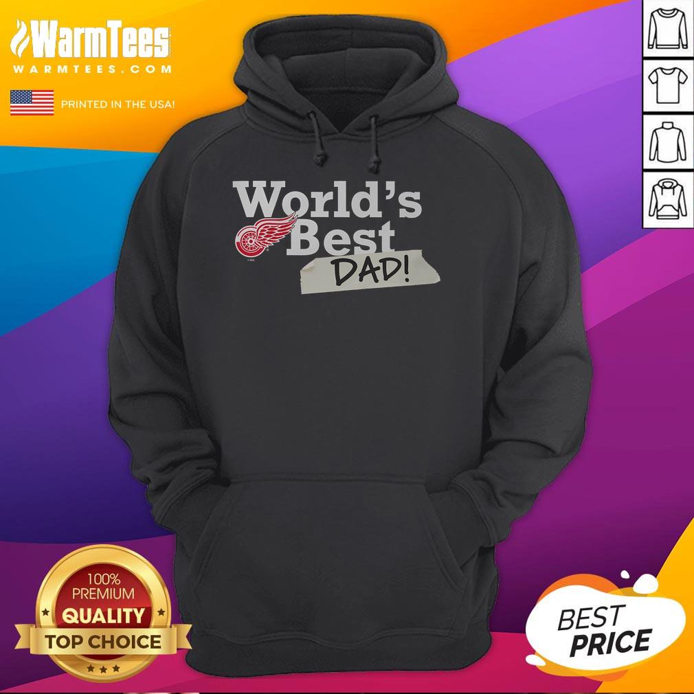 Alt Text: Good Detroit Red Wings World's Best Dad Hoodie in red, perfect gift for hockey-loving fathers.