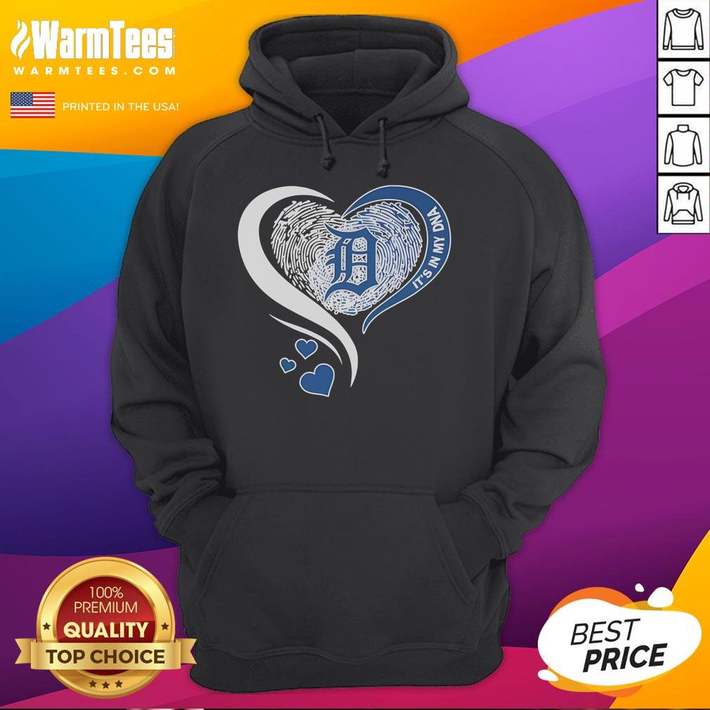 Good Detroit Tigers It's In My DNA Heart Hoodie featuring a vibrant design for passionate fans.