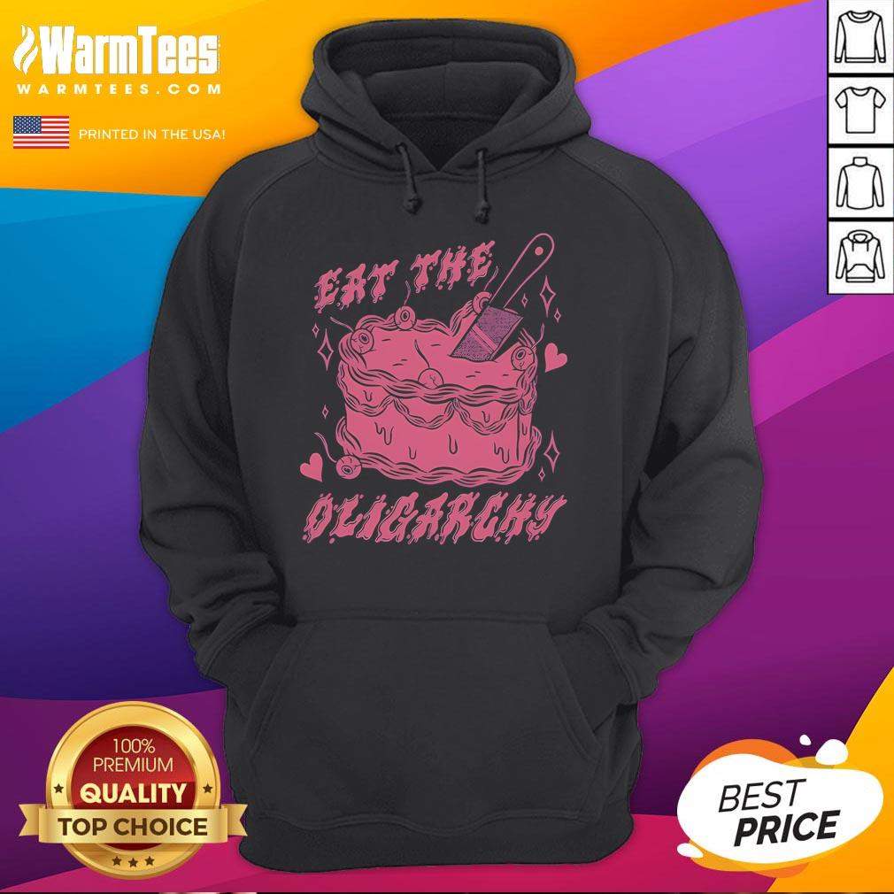Good Eat The Oligarchy Knife Hoodie featuring a bold graphic design, perfect for statement streetwear and social activism.