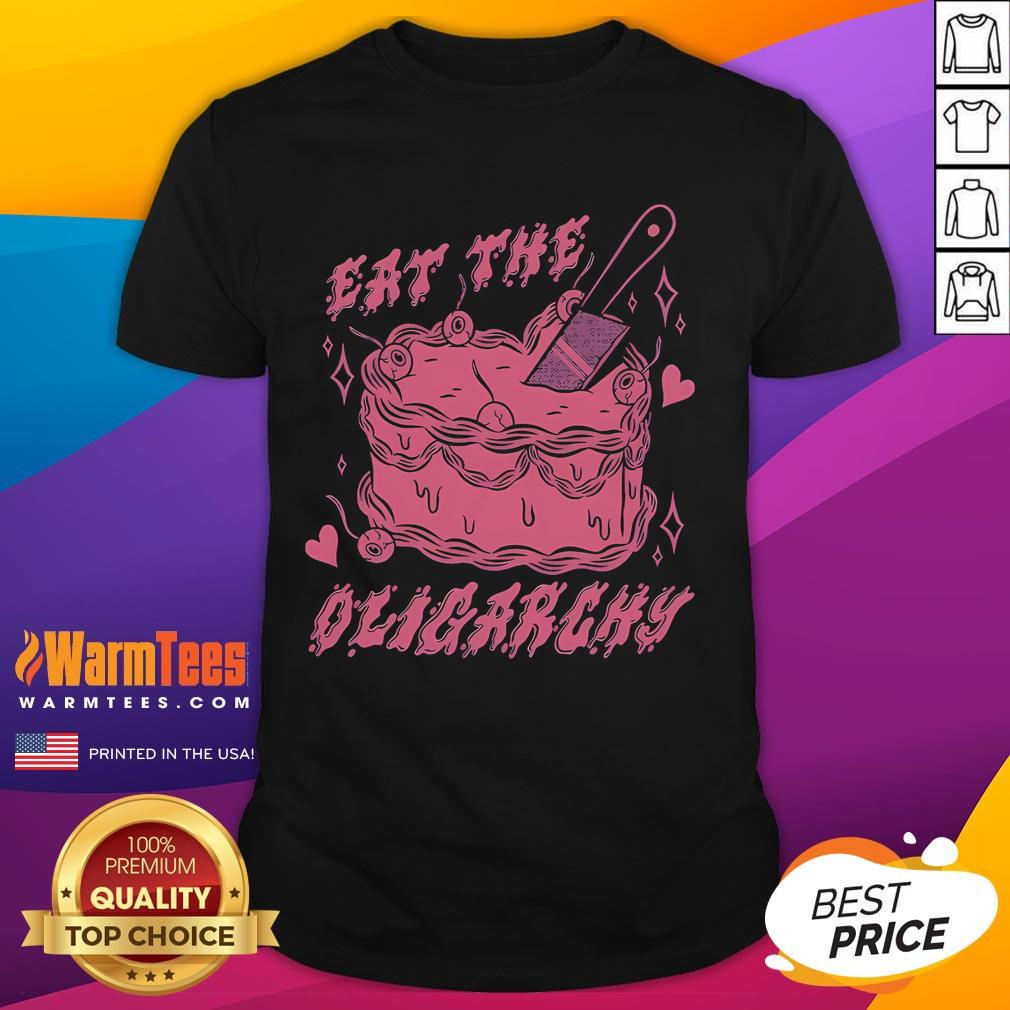 Good Eat The Oligarchy Knife T-Shirt featuring a bold design perfect for food lovers and political satire enthusiasts.