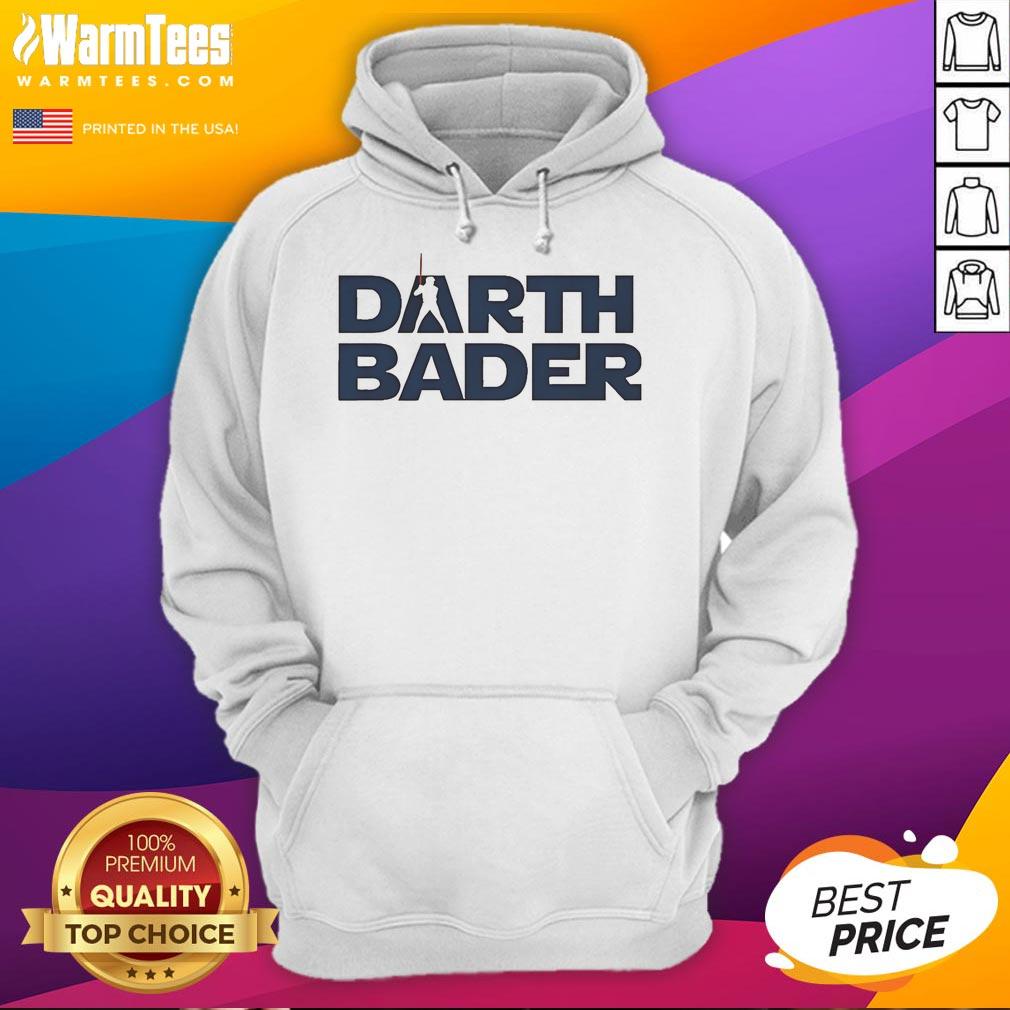 Alt Text: Good Harrison Bader Minnesota Twins Darth Bader hoodie worn by a fan, showcasing team spirit and unique design.
