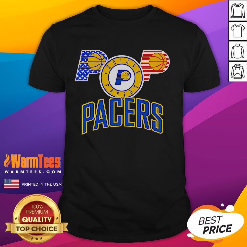 Good Indiana Pacers American Flag Logo T-Shirt featuring a bold design celebrating the team and patriotism.