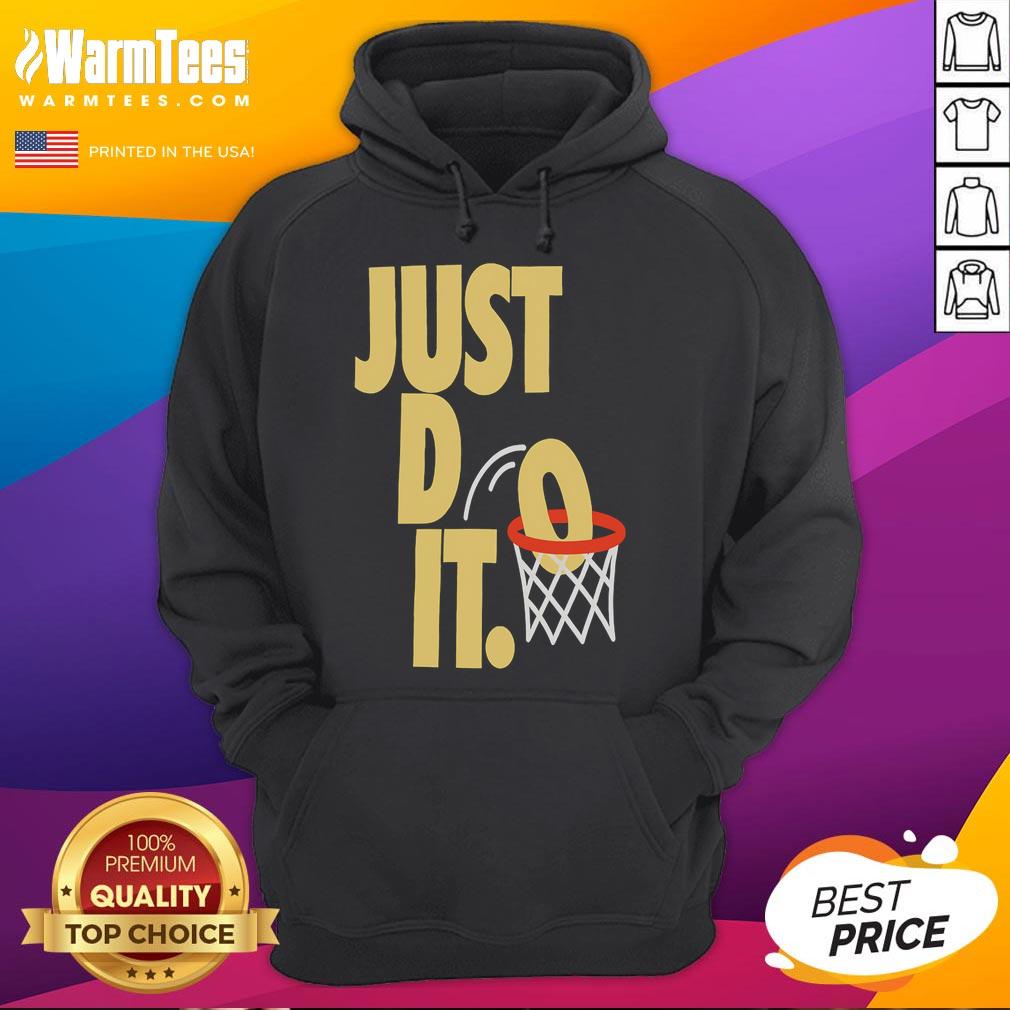 Stylish 'Good Just Do It' basketball hoodie in black with bold lettering, perfect for sports enthusiasts and casual wear.