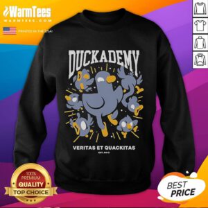Alt Text: Good Kurzgesagt Duckademy Veritas et Quckitas Est 2013 sweatshirt featuring vibrant colors and unique design.
