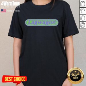 Good Lagwagon May 16th logo on a stylish ladies tee, perfect for fans of punk rock fashion and music events.