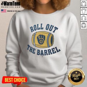 Good Milwaukee Brewers Local Hometown Roll Out The Barrel Sweatshirt in blue, perfect for fans and cozy game days.