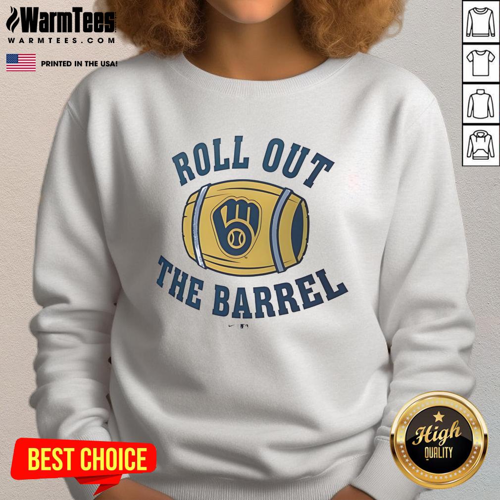 Good Milwaukee Brewers Local Hometown Roll Out The Barrel Sweatshirt in blue, perfect for fans and cozy game days.