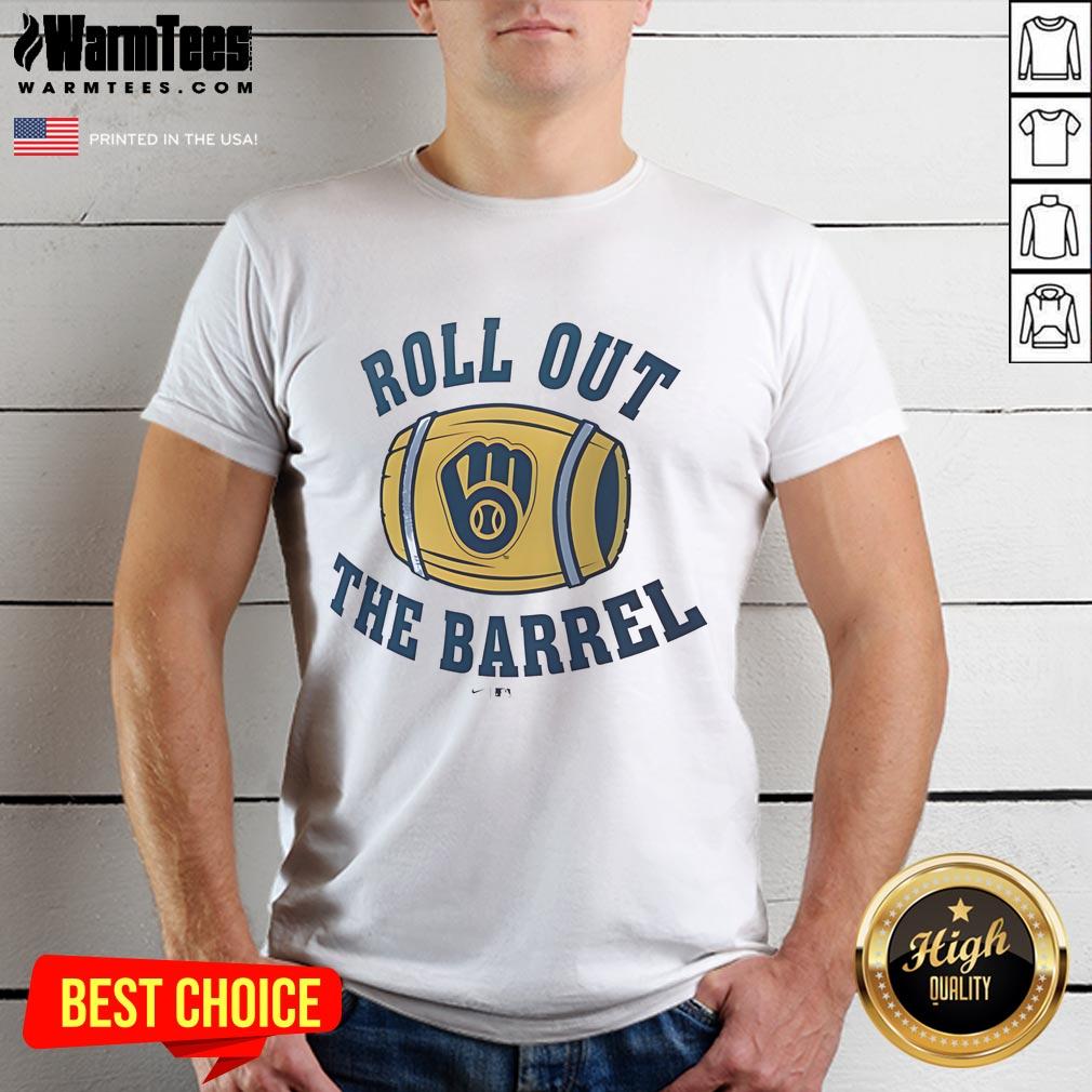 Good Milwaukee Brewers Local Hometown Roll Out The Barrel T-Shirt featuring vibrant team colors and a stylish design.