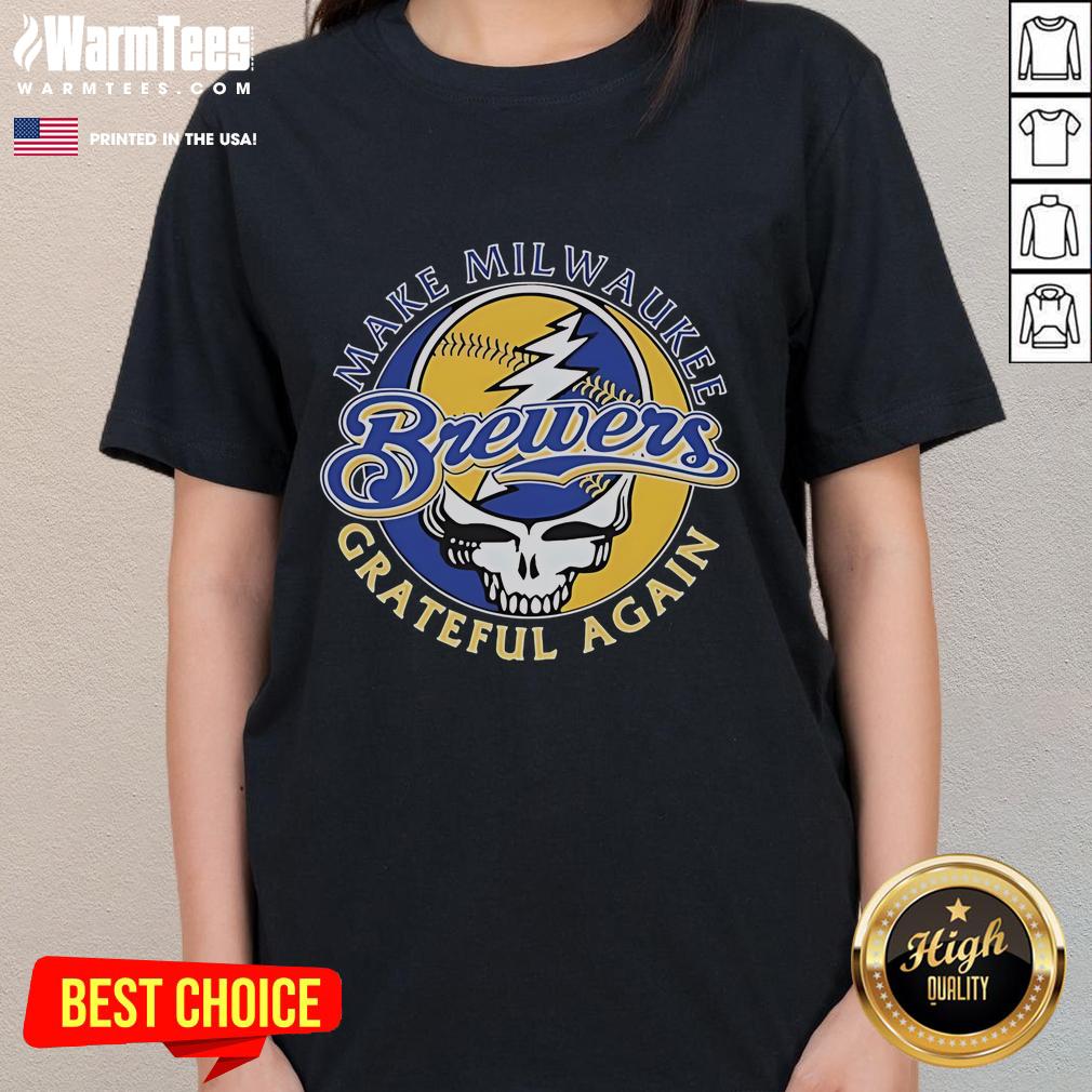 Good Milwaukee Brewers X Grateful Dead tee for ladies, celebrating Milwaukee's spirit with a vibrant design.